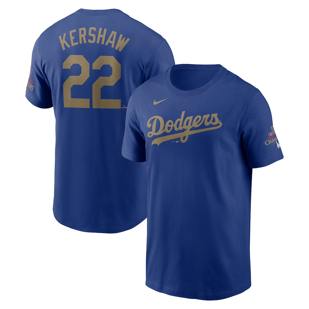 Men Los Angeles Dodgers #22 Kershaw blue MLB 2025 Tshirt style 9->mlb t-shirts->Sports Accessory